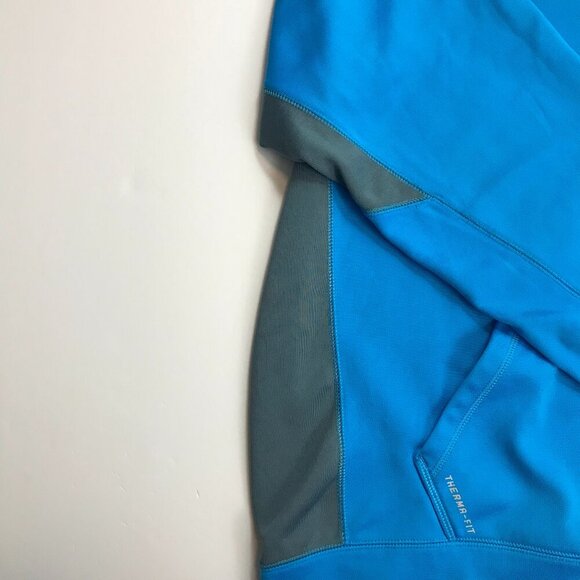 Nike Therma Fit Men XL Blue Gray Logo Long Sleeve Athletic Hoodie Pullover - Picture 5 of 8